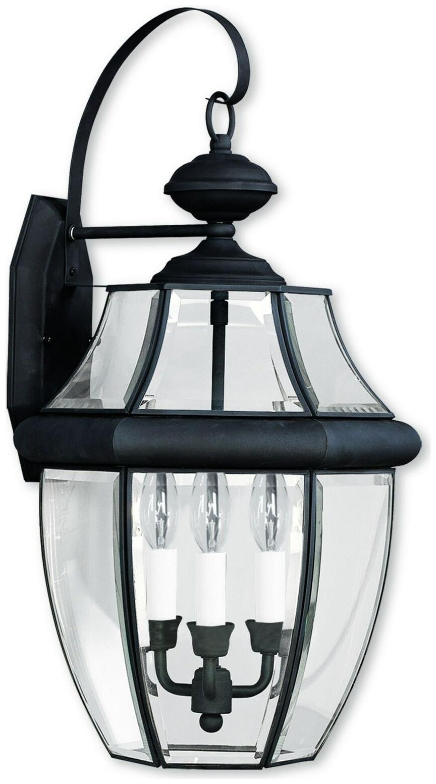 

Livex Lighting Monterey 3-light Black Brass Outdoor Wall Black Casual