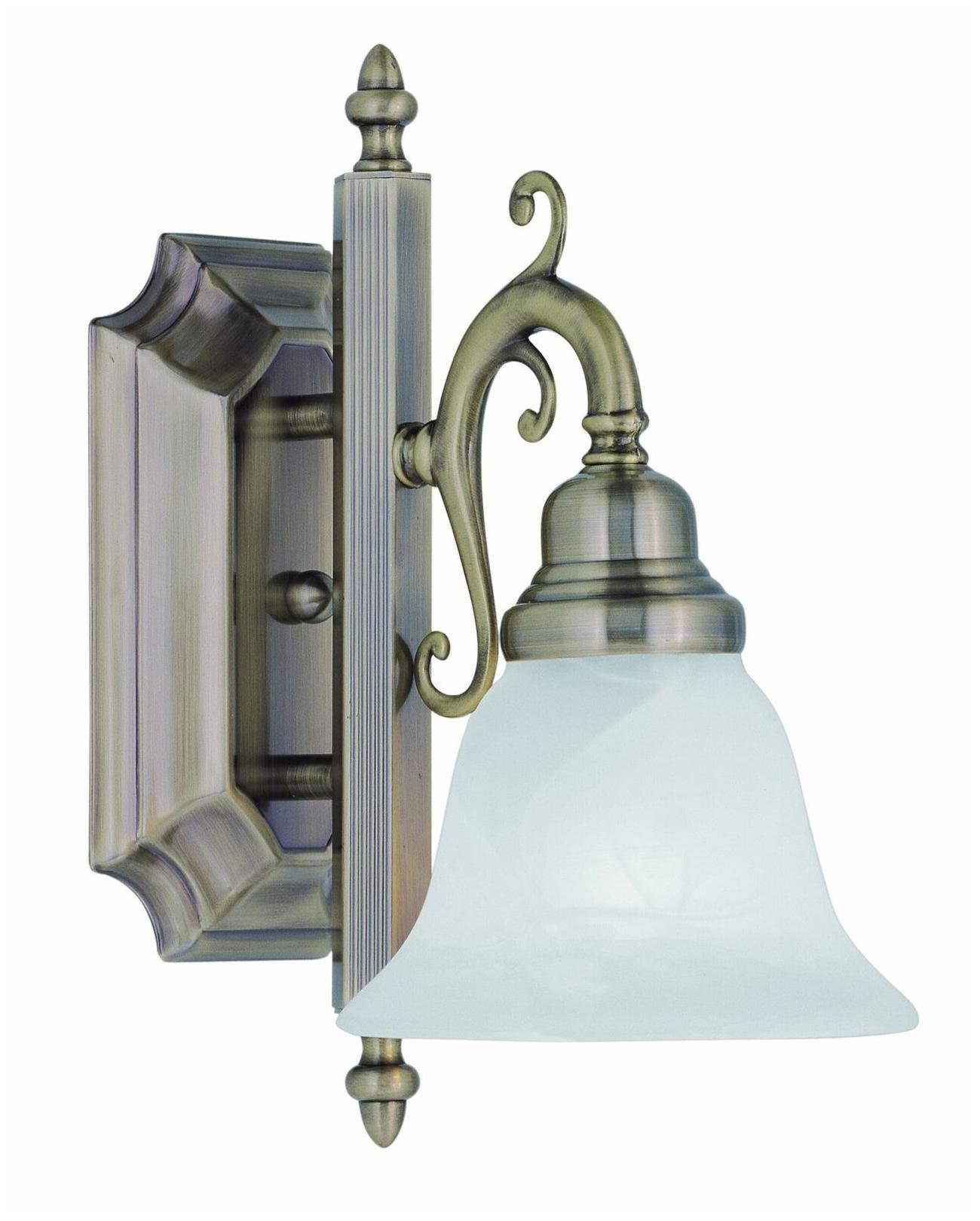 

Livex Lighting 1281 Brass French Regency 1-Light Bathroom Sconce