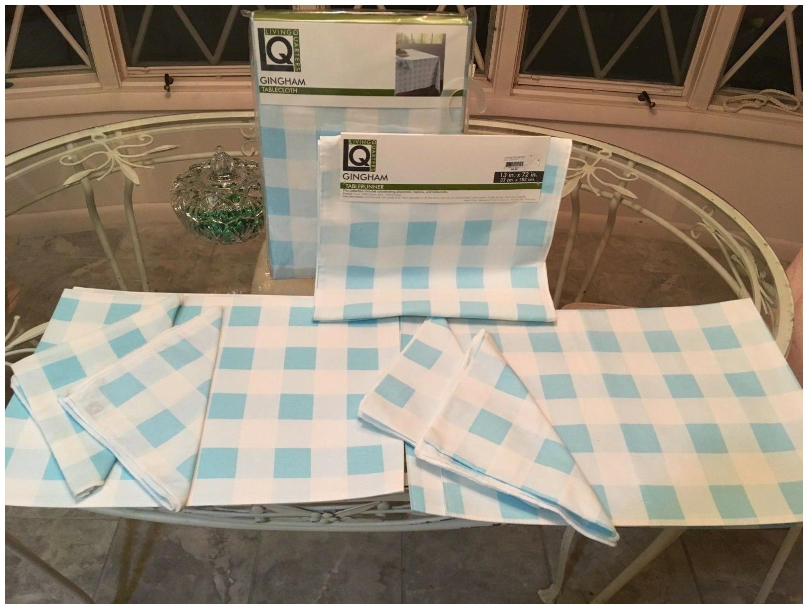 

Living Quarters Gingham Tablecloth Placemats Tablerunner Napkins brand new