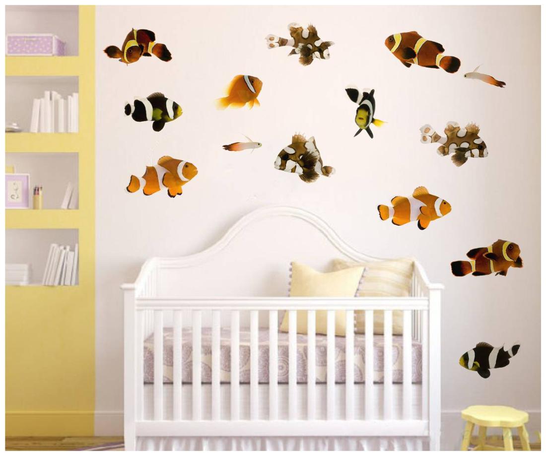 

Rawpockets Wall Stickers Living Room Cute Fish Family