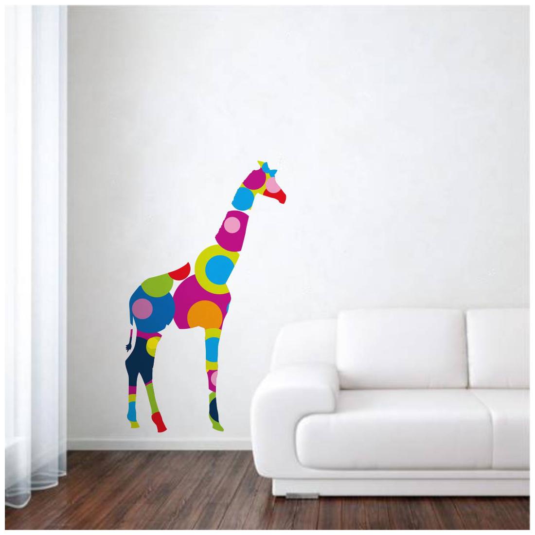 

Rawpockets Wall Stickers Living Room Colorful Giraffe