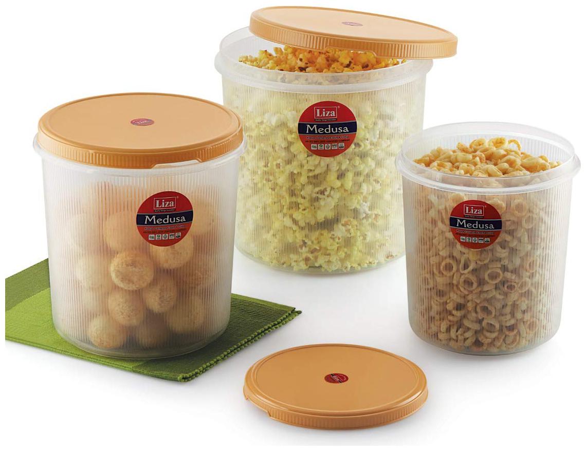 

Liza HOMACE Plastic Kitchen Storage Container Set 3 Pieces (Yellow)