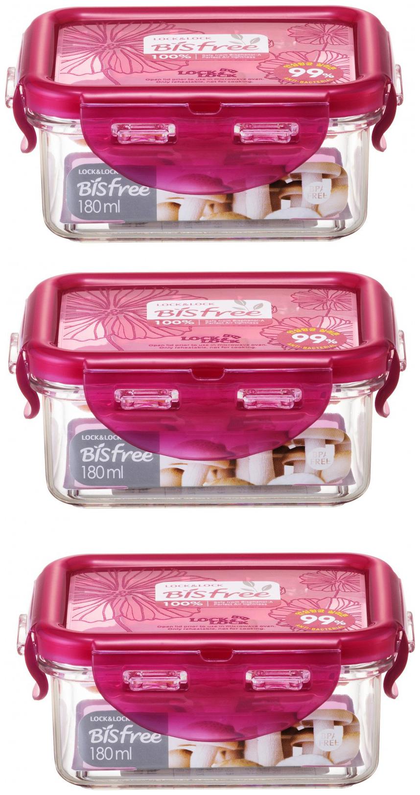 

Lock Lock 180 ml Transparent Plastic Container Set - Set of 3