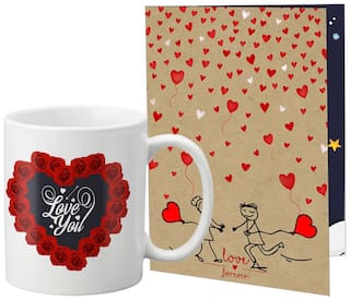 LOF Golden Happy New Year Wish Gift For Girlfriend and Boyfriend Friend Greeting Message Card Coffee Mug Combo