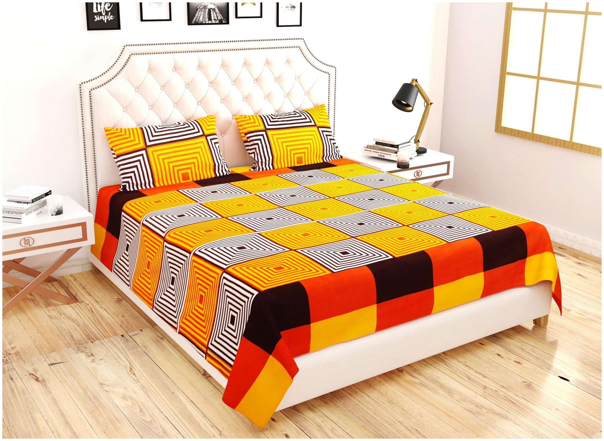 

Lomak Double Bedsheet with 2 Pillow Covers Poly Cotton