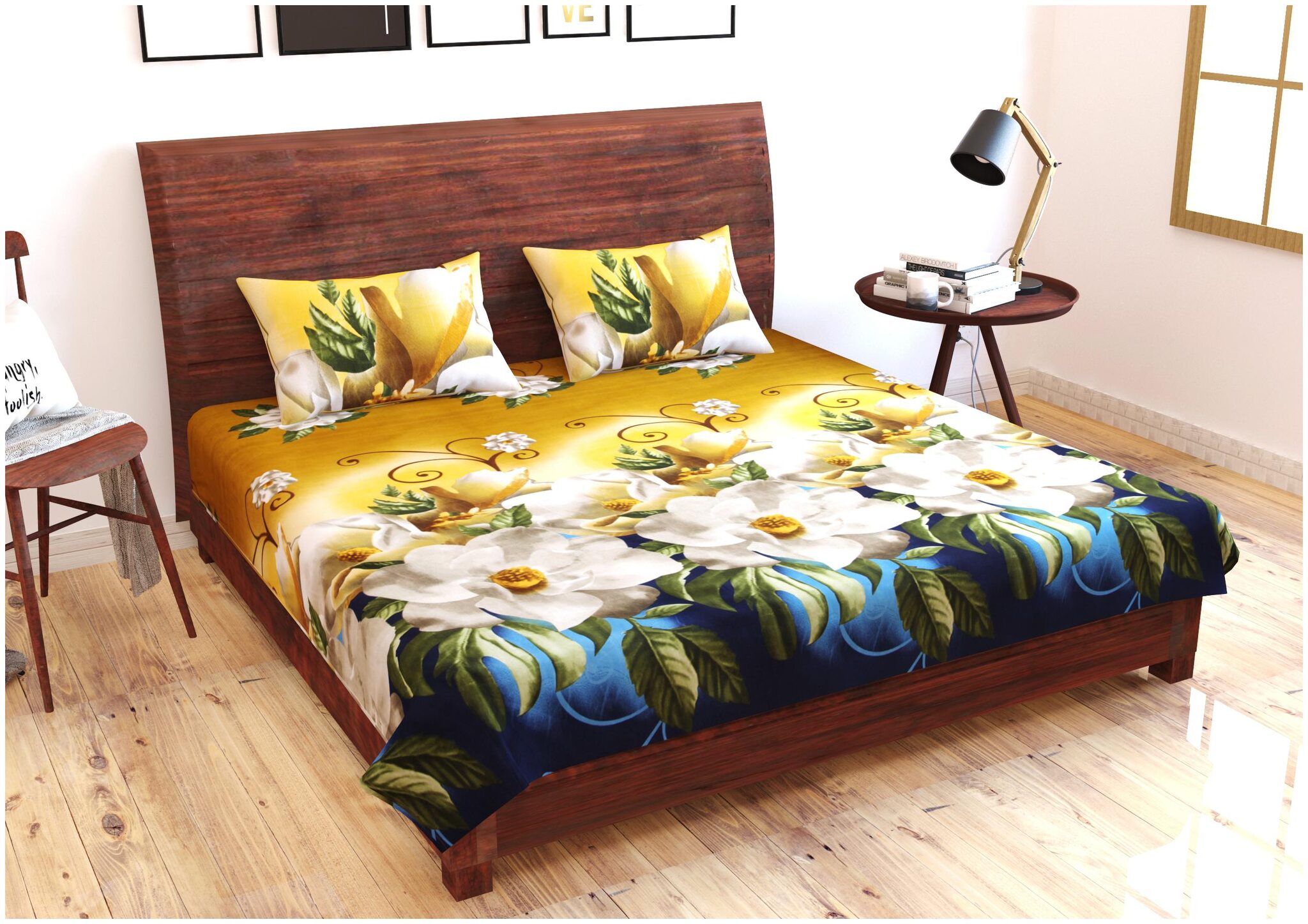 

Lomak Double Bedsheet with 2 Pillow Covers Poly Cotton