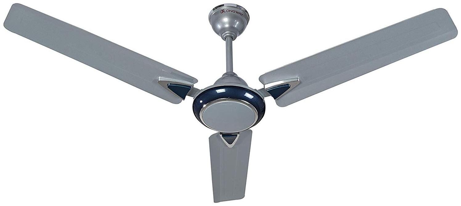 

Longway Brezza 1200 mm Standard Ceiling Fan ( Silver blue Pack of 1 )