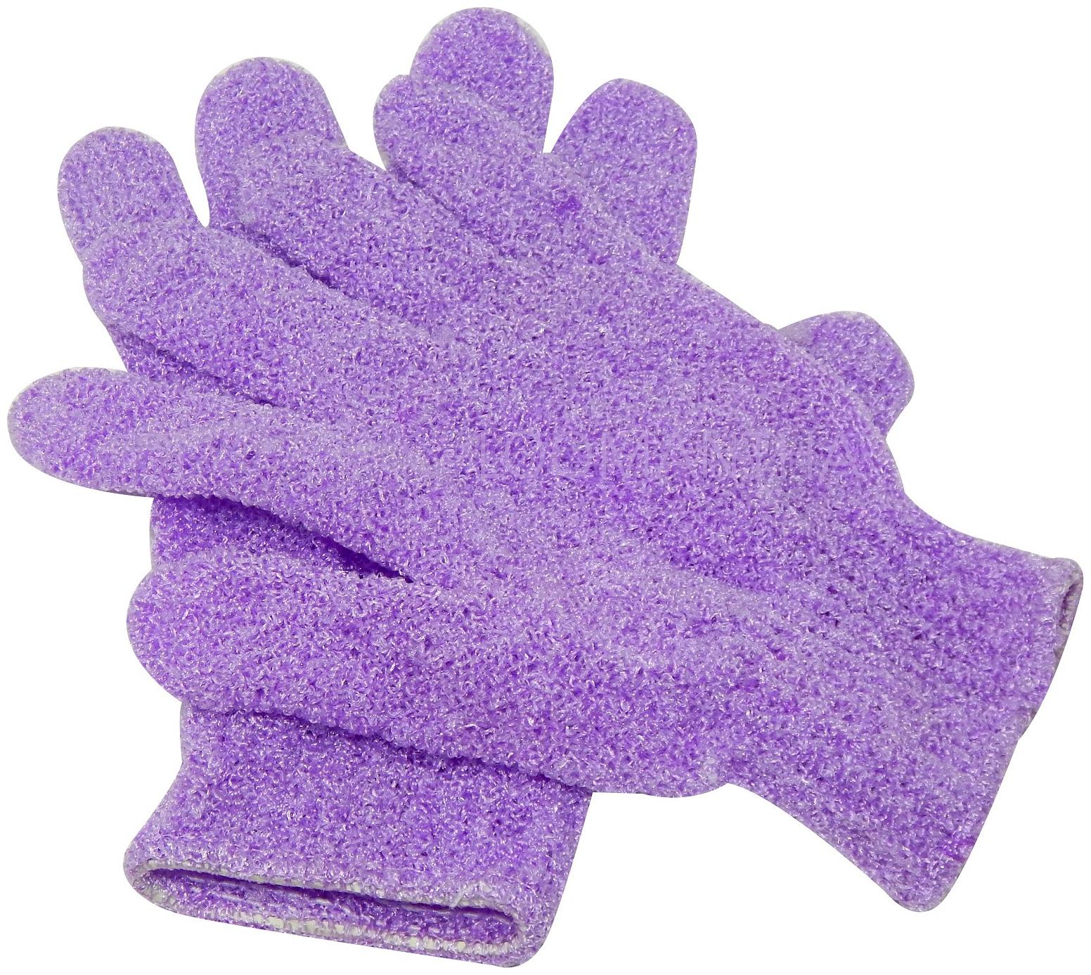 

LooMantha Exfoliating Body Scrubber Bath Gloves (Pack of 2 Purple)