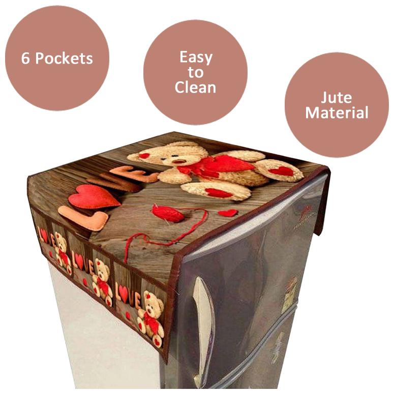Buy LooMantha Multicolor Jute Fridge/Refrigerator Top Cover With 6
