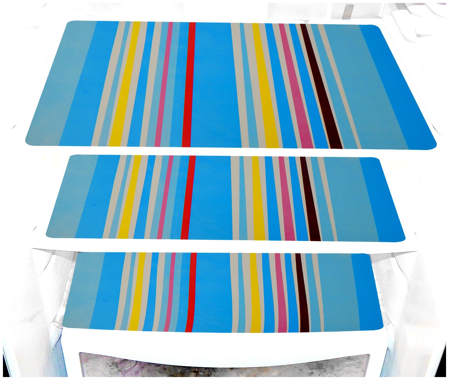 

LooMantha Pack Of 3 Blue Lining Refrigerator Fridge Drawer Mats
