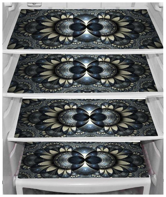 

LooMantha Pack Of 4 Refrigerator Fridge Drawer Mats L-4 Design