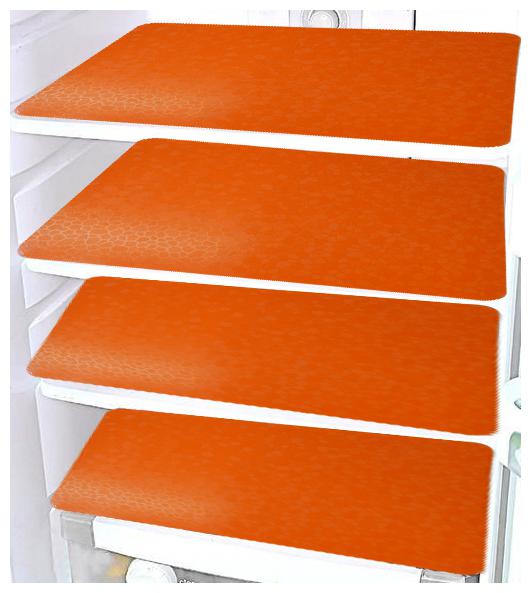 

LooMantha Pack Of 4 Orange crystal Refrigerator Fridge Drawer Mats