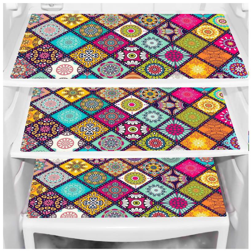 

LooMantha Pack Of 3 Refrigerator Fridge Drawer Mats L-3 Design
