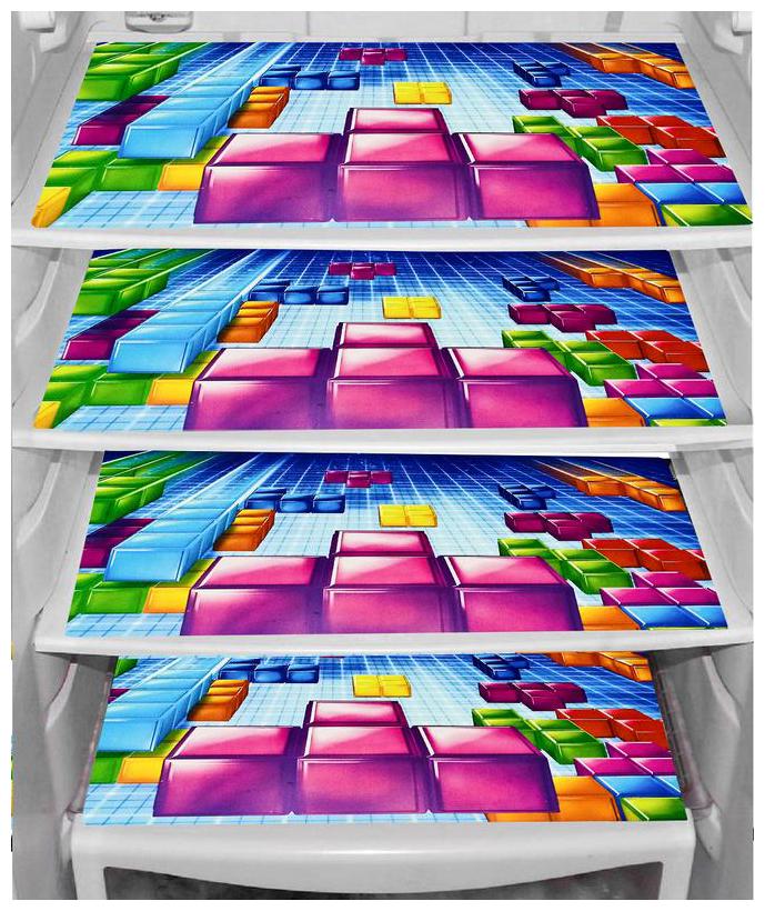 

LooMantha Pack Of 4 Refrigerator Fridge Drawer Mats L-1 Design