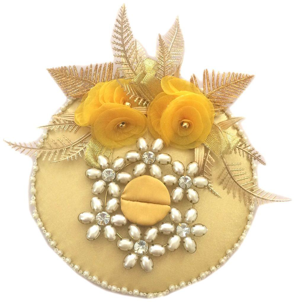 

Loops n Knots Yellow Golden Wedding Engagement Ring Platter with Single Ring Holder (rp143)