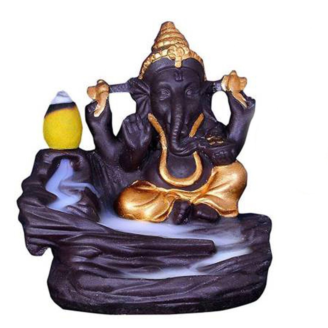 

Lord Appu Ganesha Smoke Backflow Cone Incense Holder Decorative Showpiece With 10 Cones Free