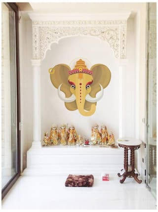 buy rawpockets wall stickers ' lord ganesha with white tusk - pooja
