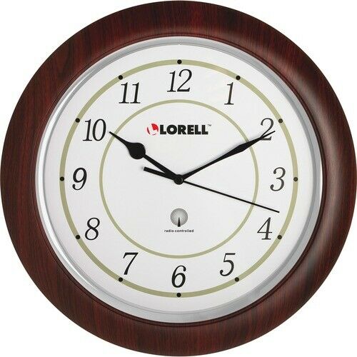 

Lorell 13-1 4 Round Wood Wall Clock - Analog - Quartz - Atomic LLR60986