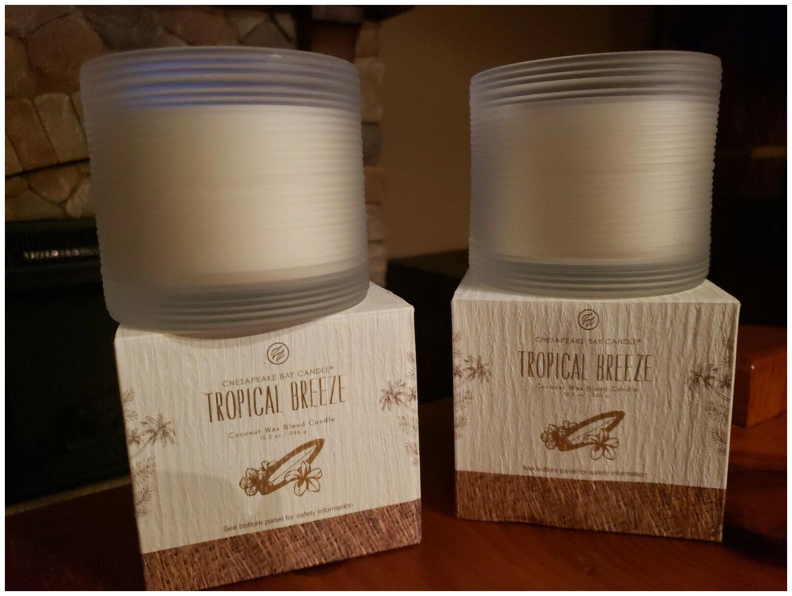 

Lot of 2 Chesapeake Bay Candles Tropical Breeze 12 2 Oz Each NEW IN BOXES