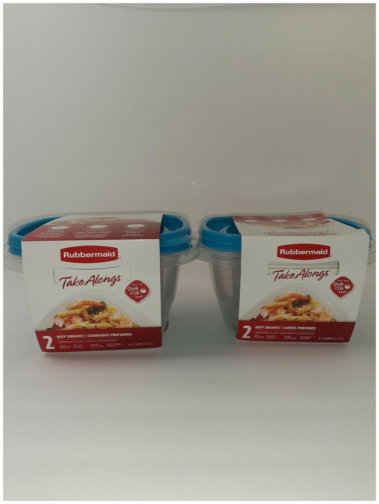 

Lot of 2 Rubbermaid Take-Alongs Food Storage container 5 2 c Deep Square 2-pack