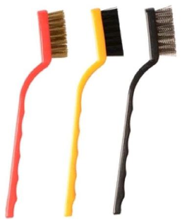 

Lovato 3 pc Mini Wire Brush Set Cleaning Tool Kit - Brass Nylon Stainless Steel Bristles