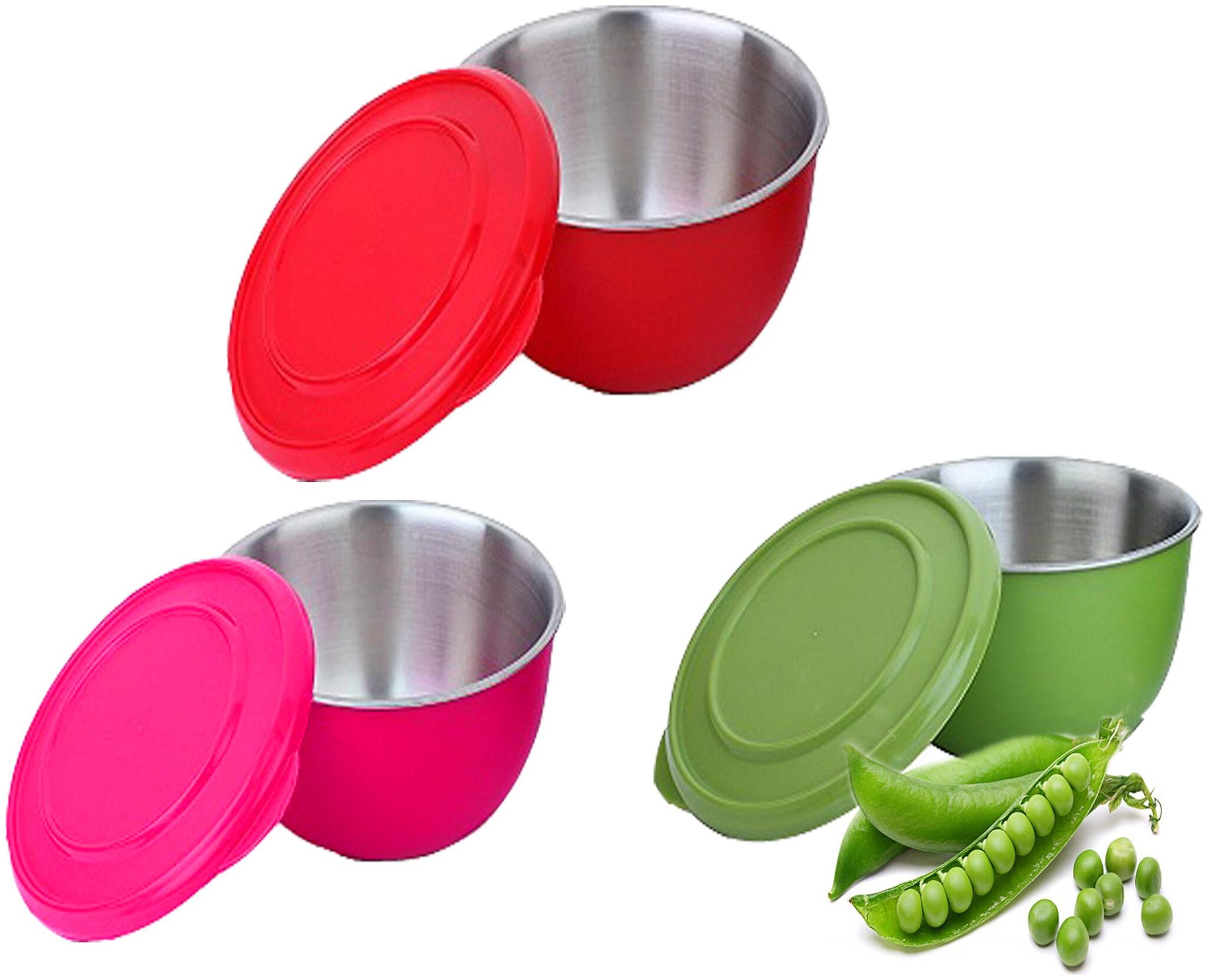 

Lovato Micro Stainless Steel Bowl Set (Multicolor Pack of 3) 15cm
