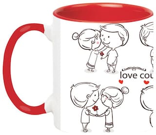 Love Couple Ceramic Mug - Couples Gifts;Valentines Day Gifts for Boyfriend;Anniversary Gifts for Him;His and Hers Gifts;Boyfriend Gift Husband Gifts by Ashvah-Mug-1663-Red