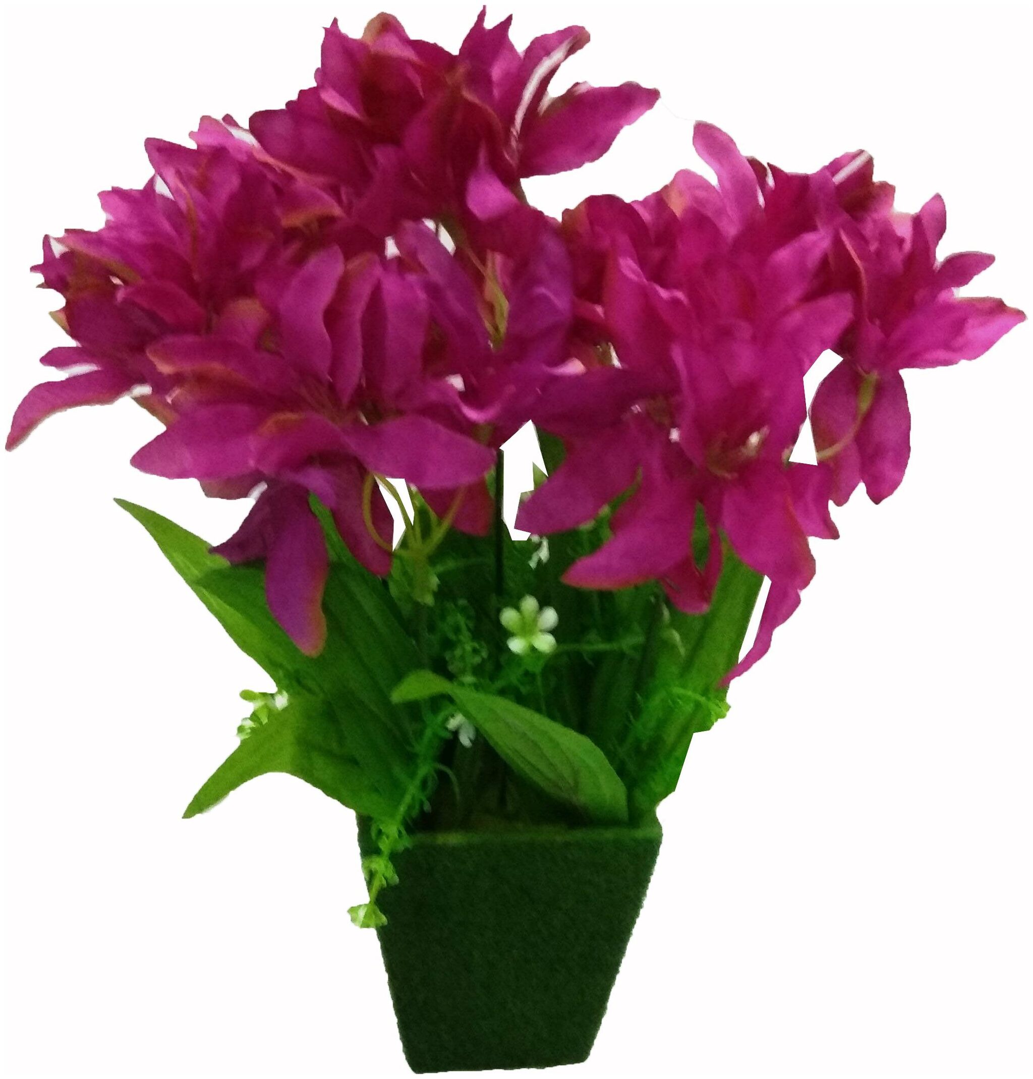 

Loxiaa Artificial Purple flower with pot home decorative flower office decor flower