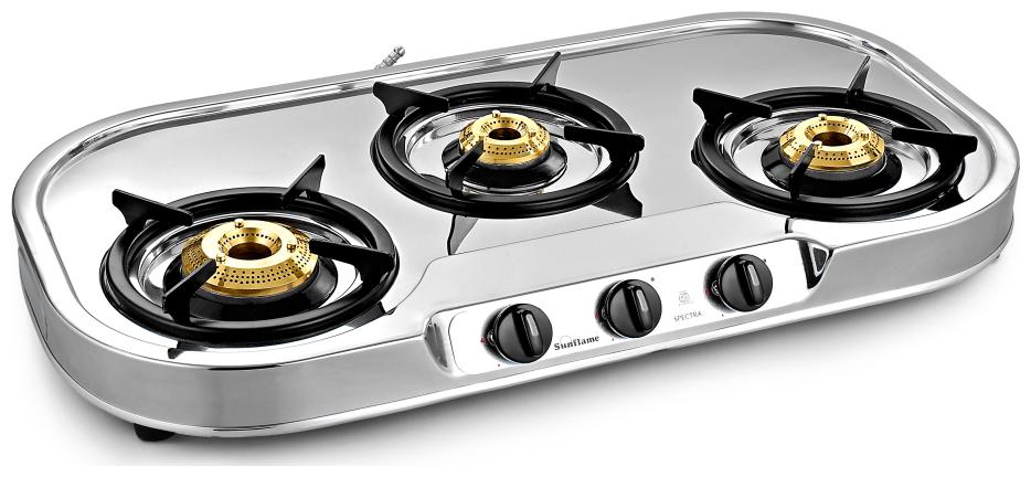 

Sunflame Sunflame 3 Burner Regular Silver Gas Stove