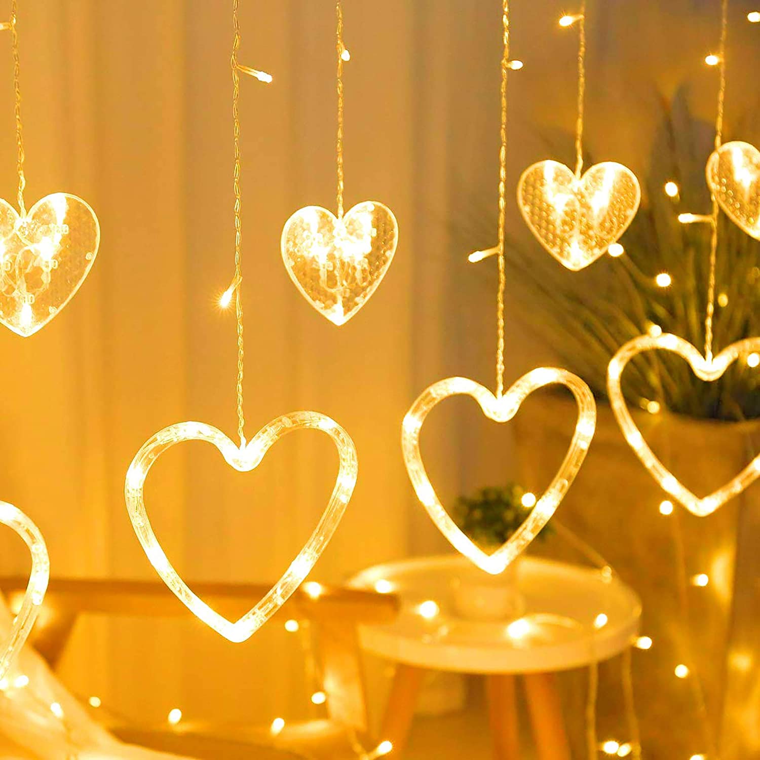 

Lpk Store Heart Shape Photo Clip Lights 16 Led 3 Meter Length Decoration For Birthday Yellow