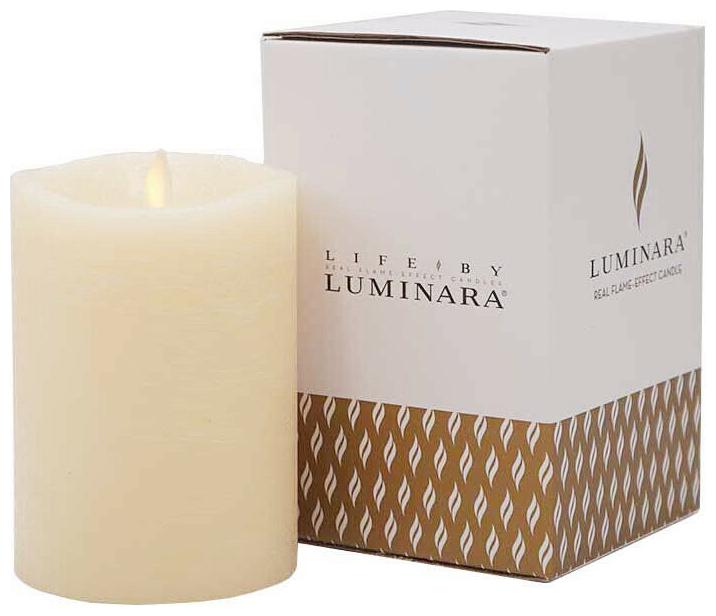 

Luminara Flameless Moving Wick Candle Wax Ivory with Remote Battery Operated 5