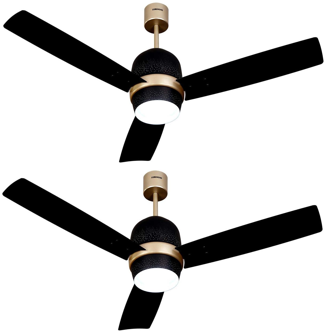 

Luminous New York Manhattan 1200 mm Decorative Ceiling Fan ( Black Pack of 2 )