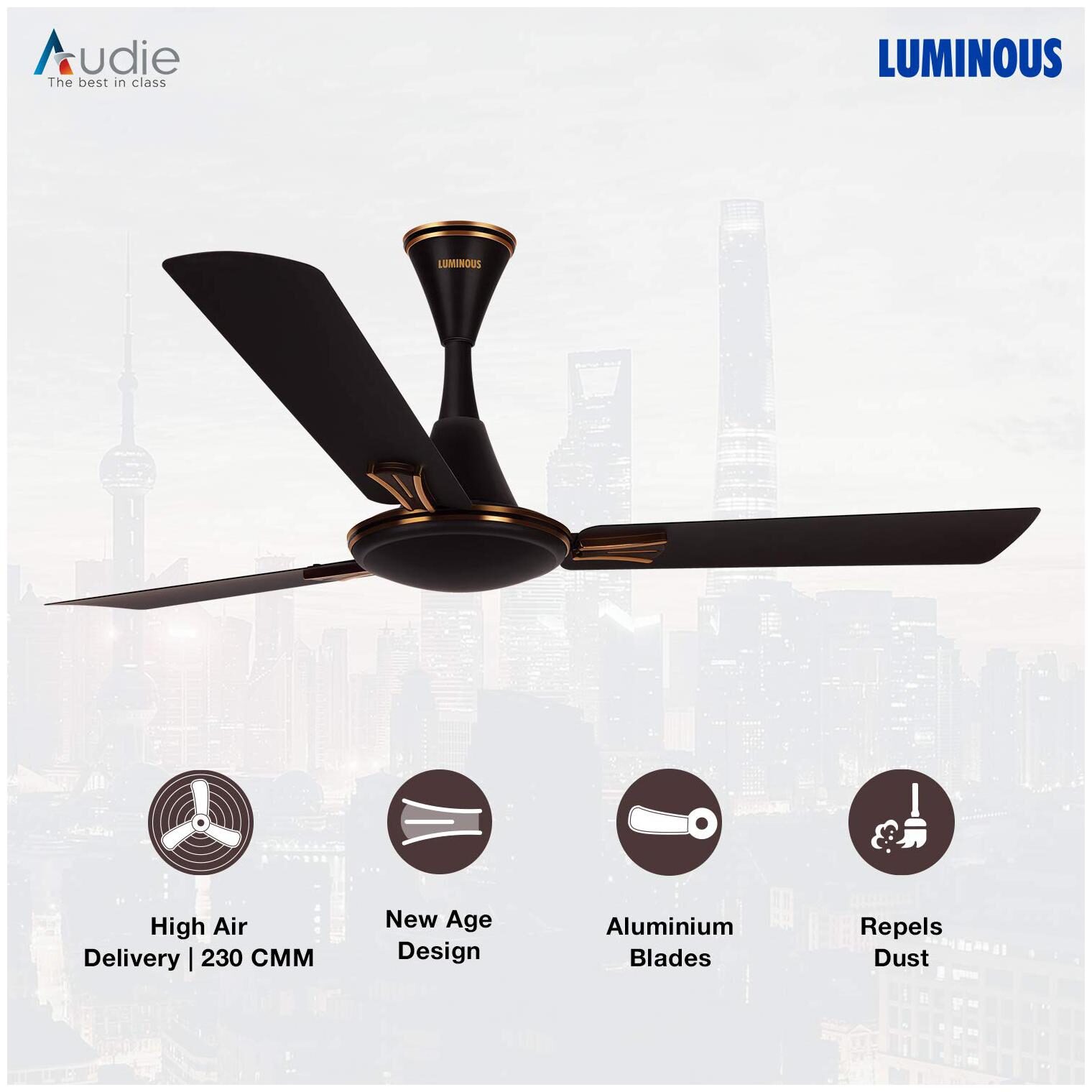 

Luminous Audie 1200mm Ceiling Fan (Matt Charcoal Black)
