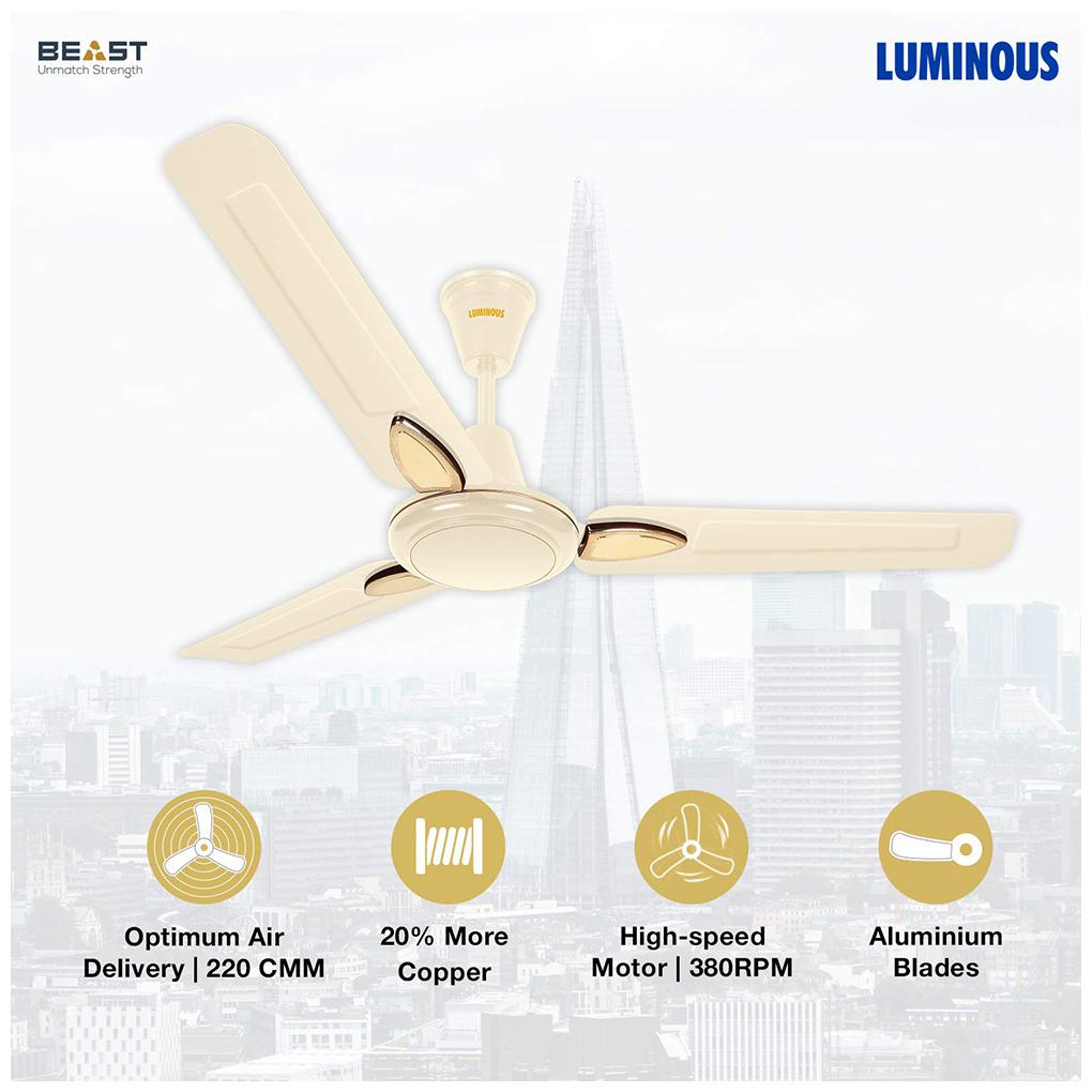 

Luminous Beast 1200mm Ceiling Fan (Ivory)