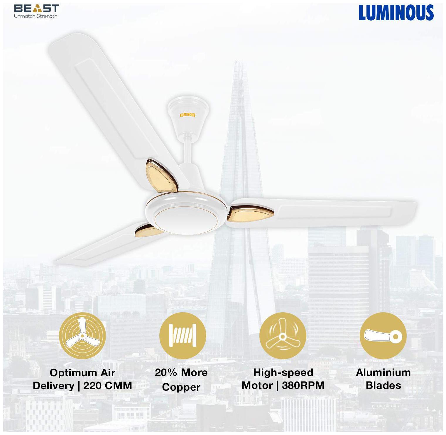 

Luminous Beast 1200mm Ceiling Fan (White)