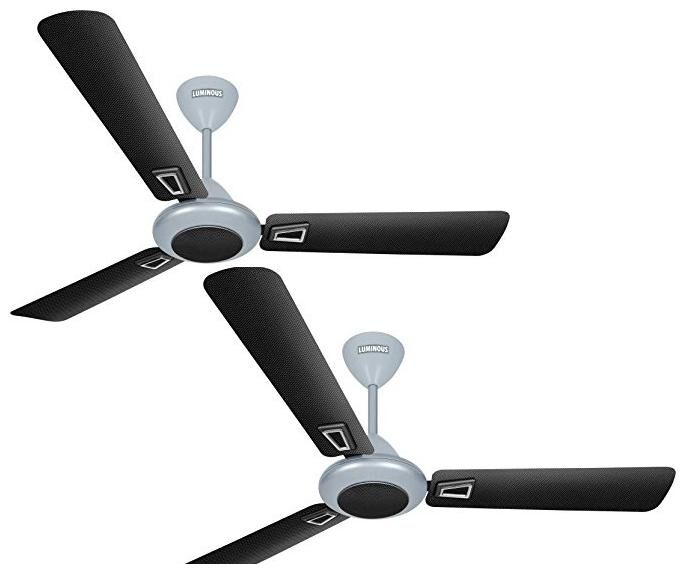 

Luminous Enchante 1200 mm Standard Ceiling Fan ( Black Silver Pack of 2 )