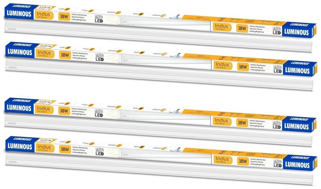 

Luminous Indus E01 4Ft Cdl Cool White 18W LED Batten-Pack of 4
