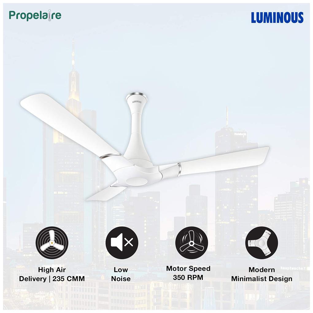 

Luminous Propelaire 1200mm Ceiling Fan (Pristine White)