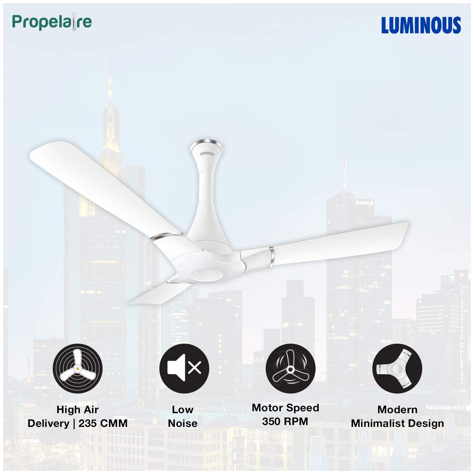

Luminous Propelaire 1200mm Ceiling Fan (Pristine White)