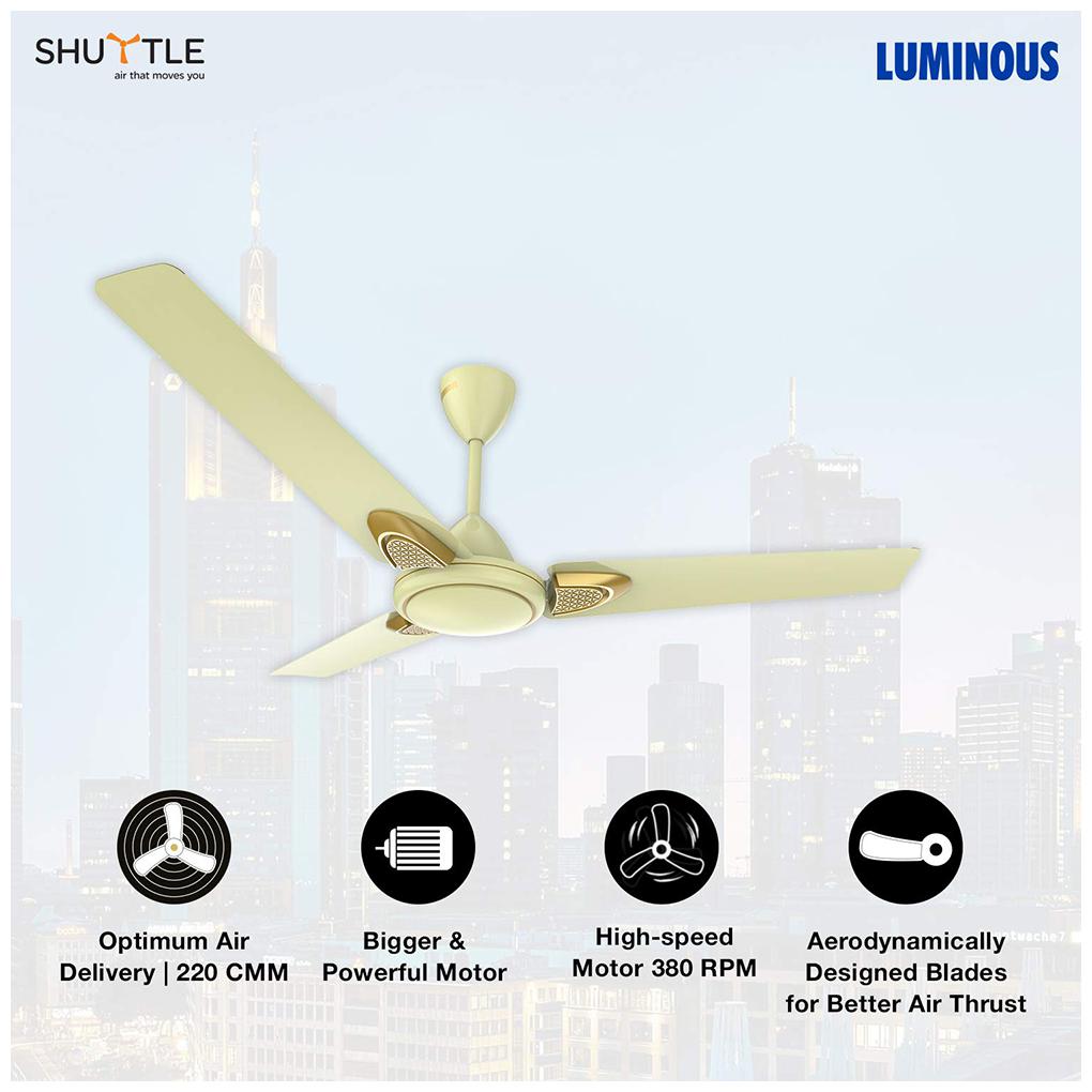 

Luminous Shuttle 1200mm Ceiling Fan (Ivory)