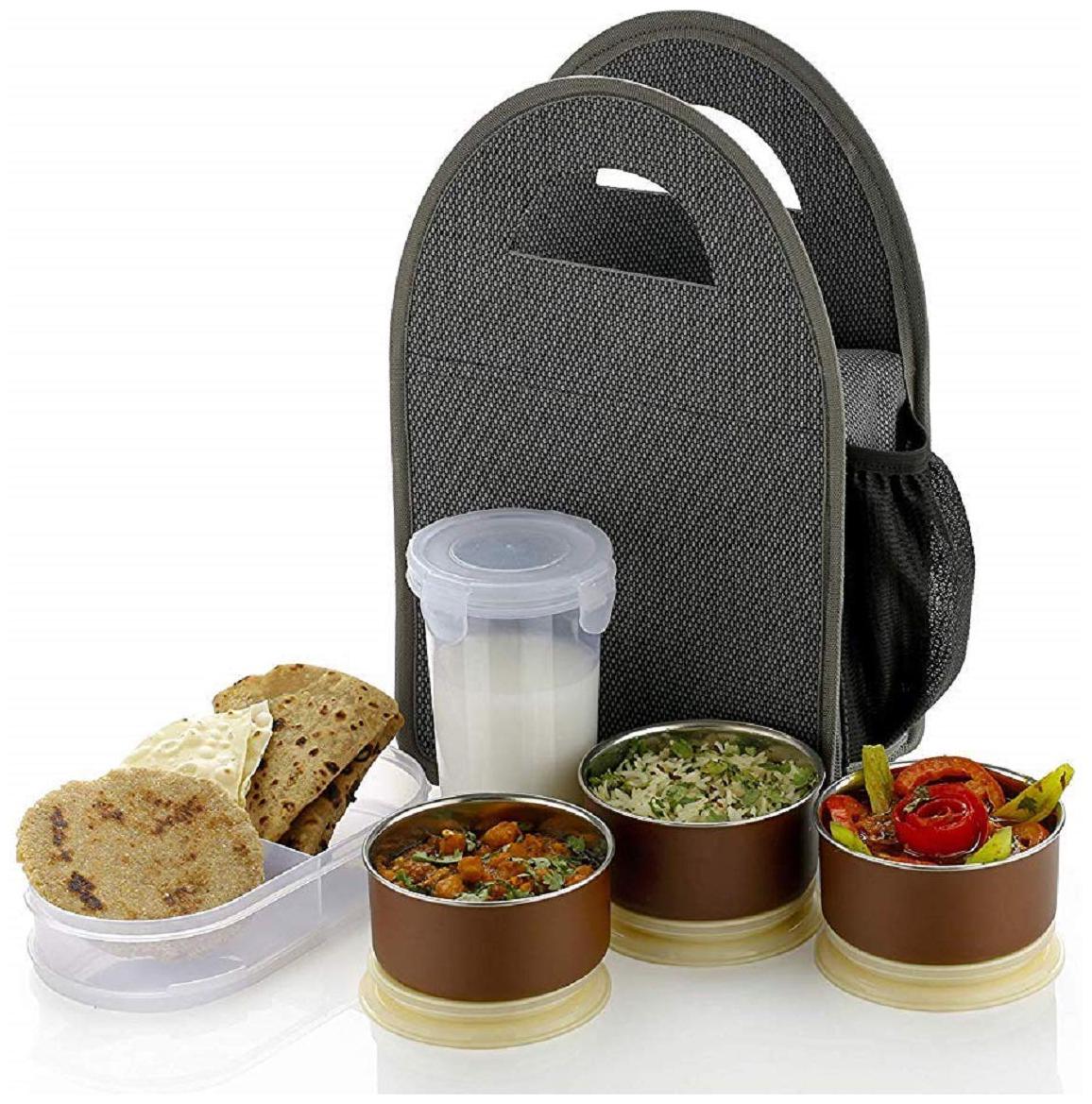 

CREZZA Grey Lunch box ( Set of 1 1000 ml )