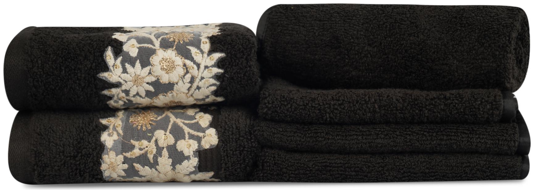 

LUSH BEYOND 500 GSM Cotton Face Towel ( 6 Pieces Black )