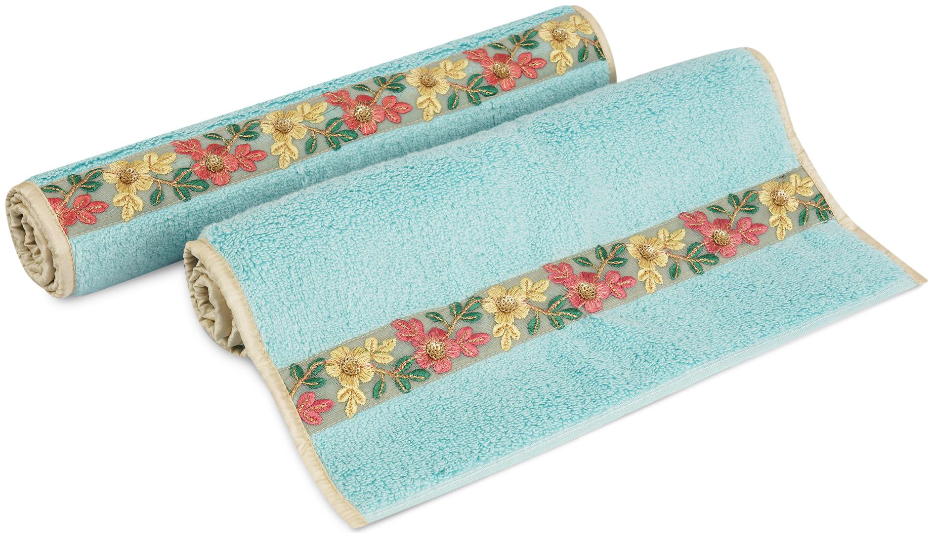 

LUSH BEYOND 500 GSM Cotton Hand Towel ( 2 Pieces Blue )