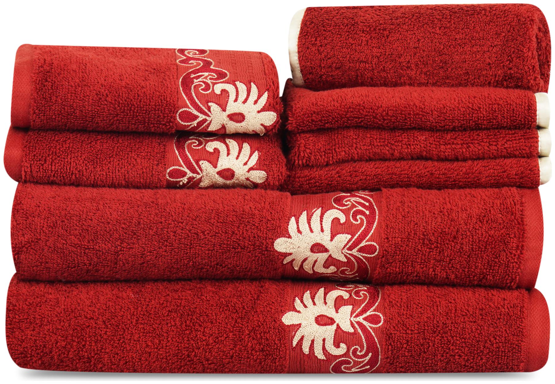 

LUSH BEYOND 500 GSM Cotton Bath Towel ( 8 Pieces Red )