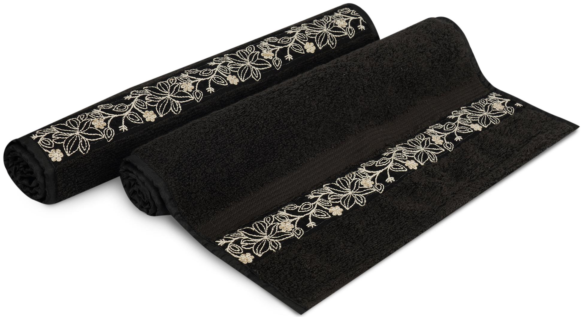 

LUSH BEYOND 500 GSM Cotton Hand Towel ( 2 Pieces Black )