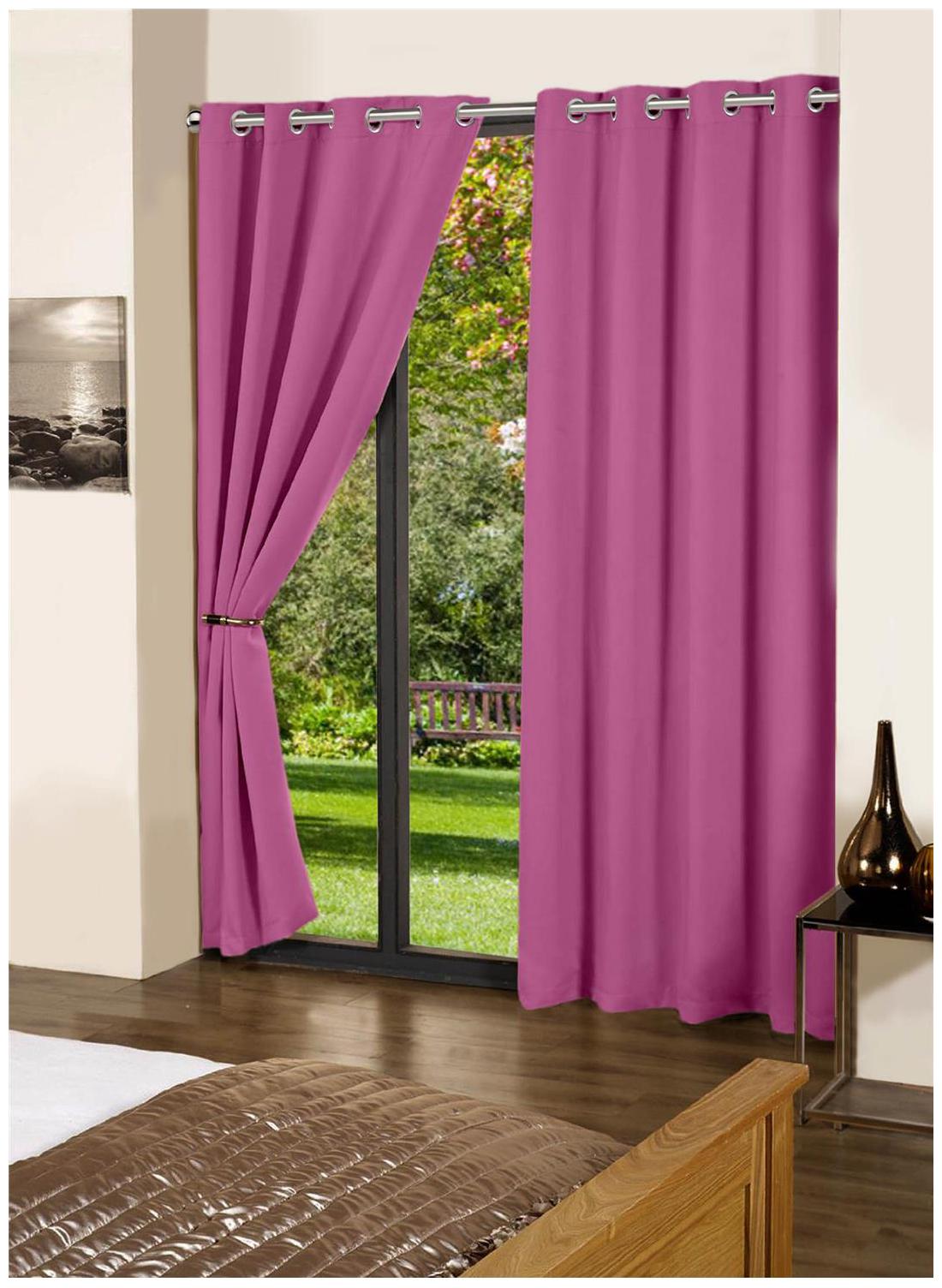 

Lushomes Bachelor Button Plain Cotton Curtains