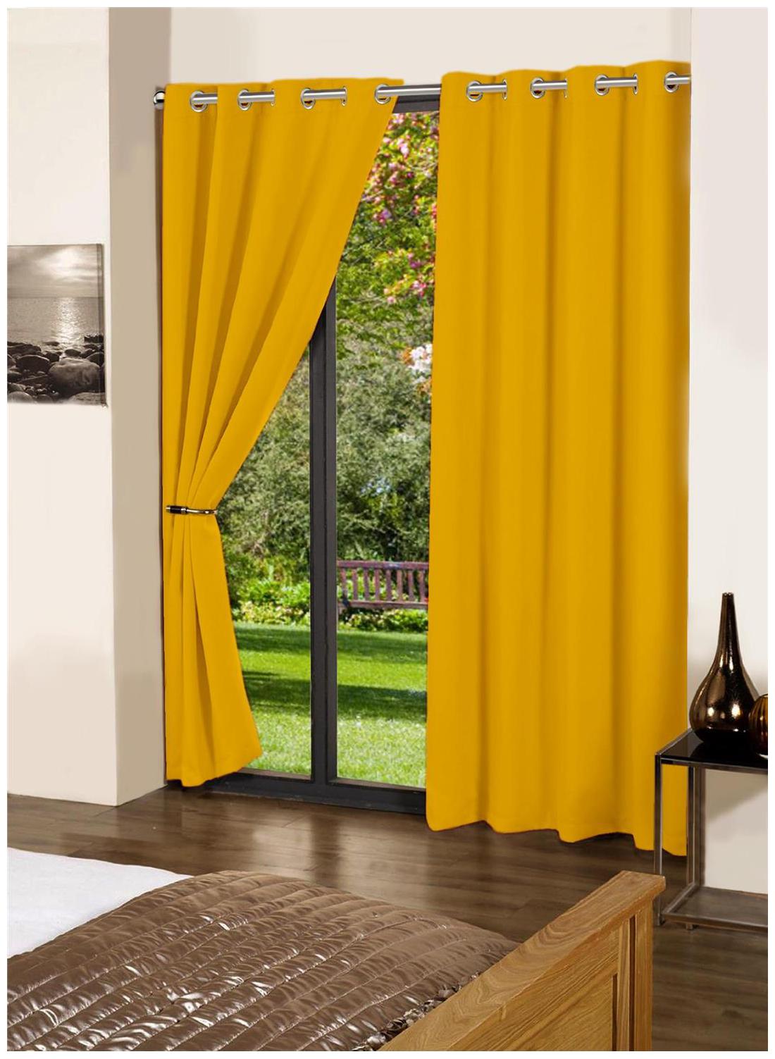 

Lushomes Bachelor Button Plain Cotton Curtains