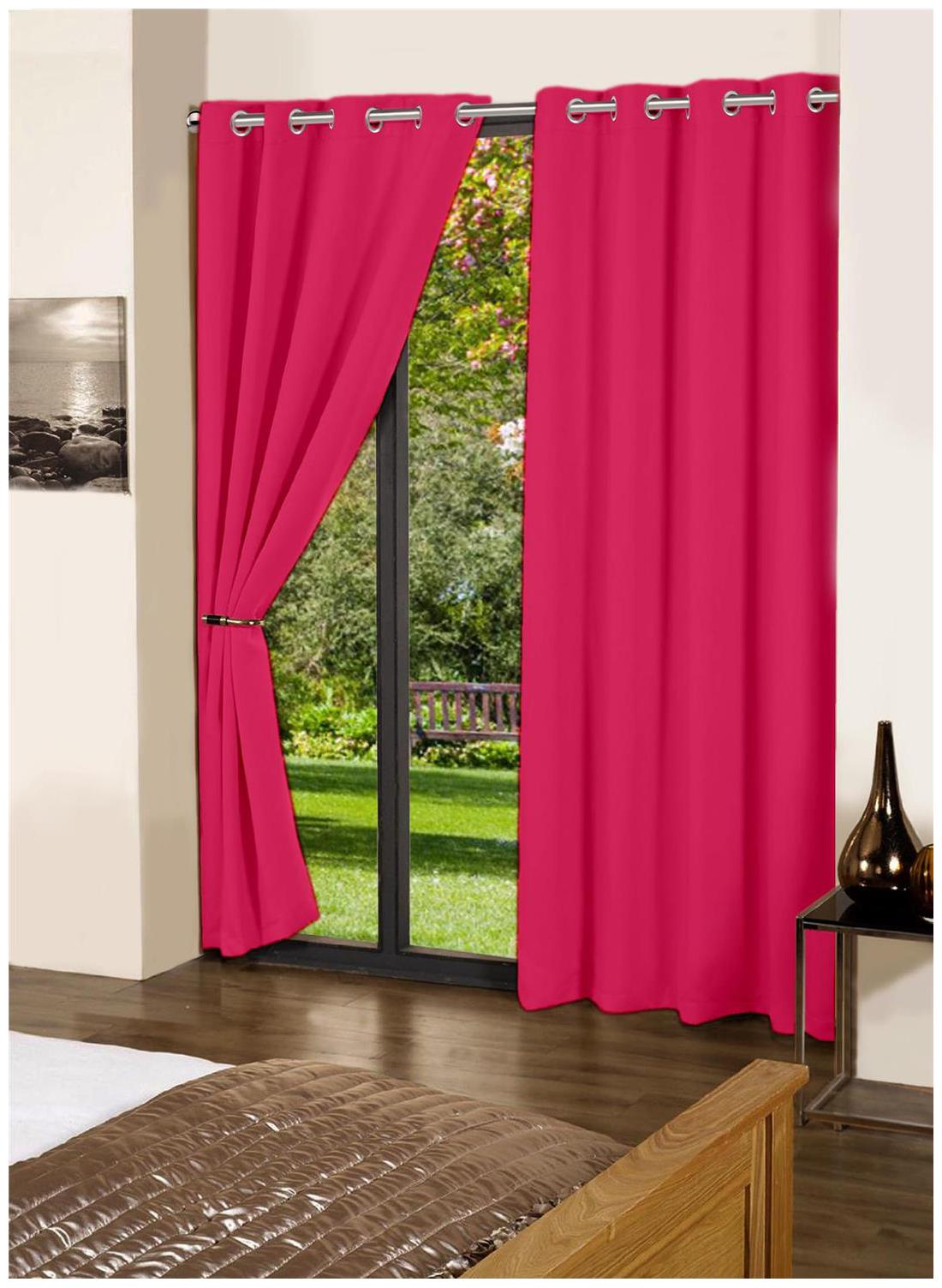 

Lushomes Bachelor Button Plain Cotton Curtains