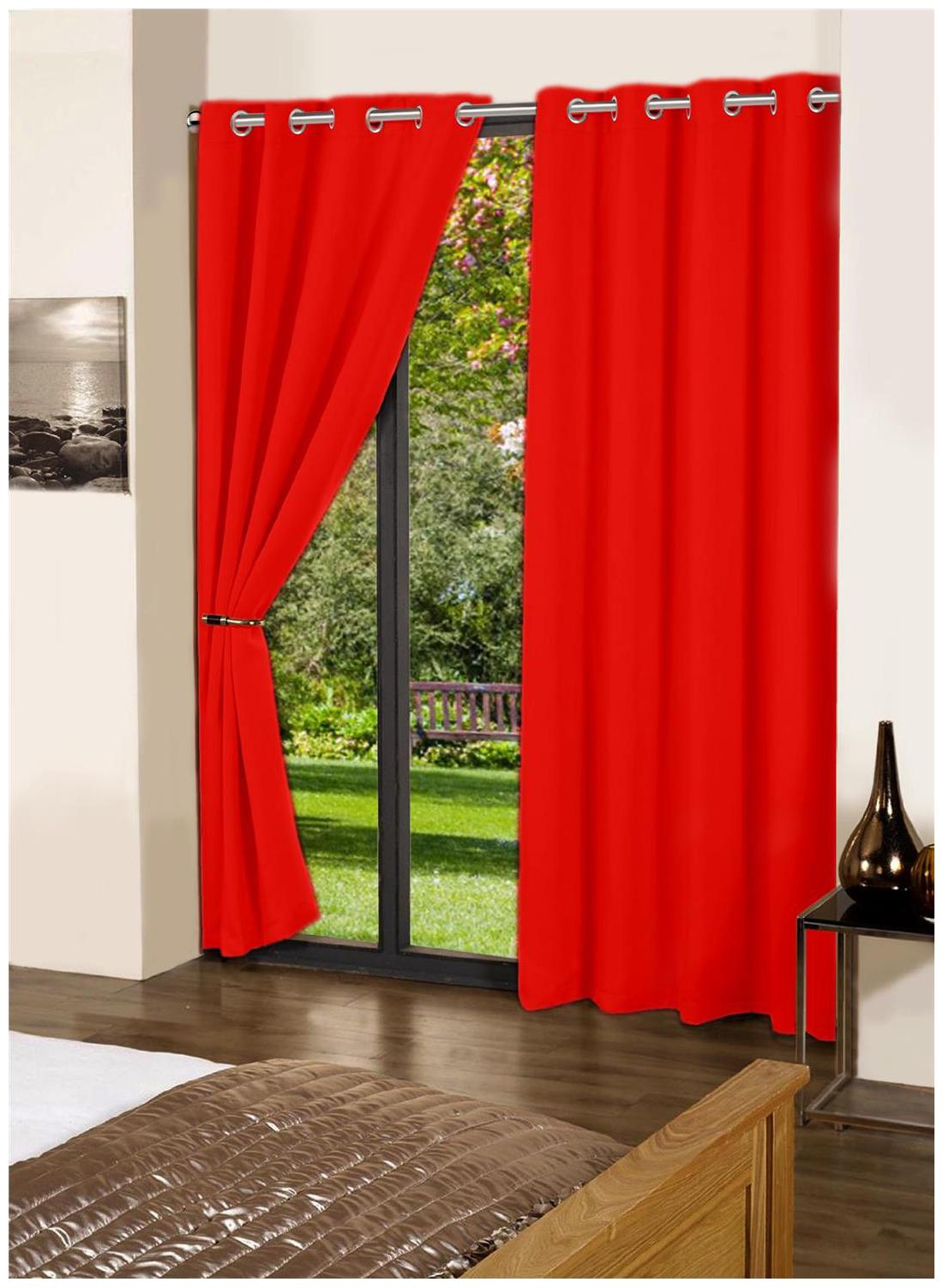 

Lushomes Bachelor Button Plain Cotton Curtains