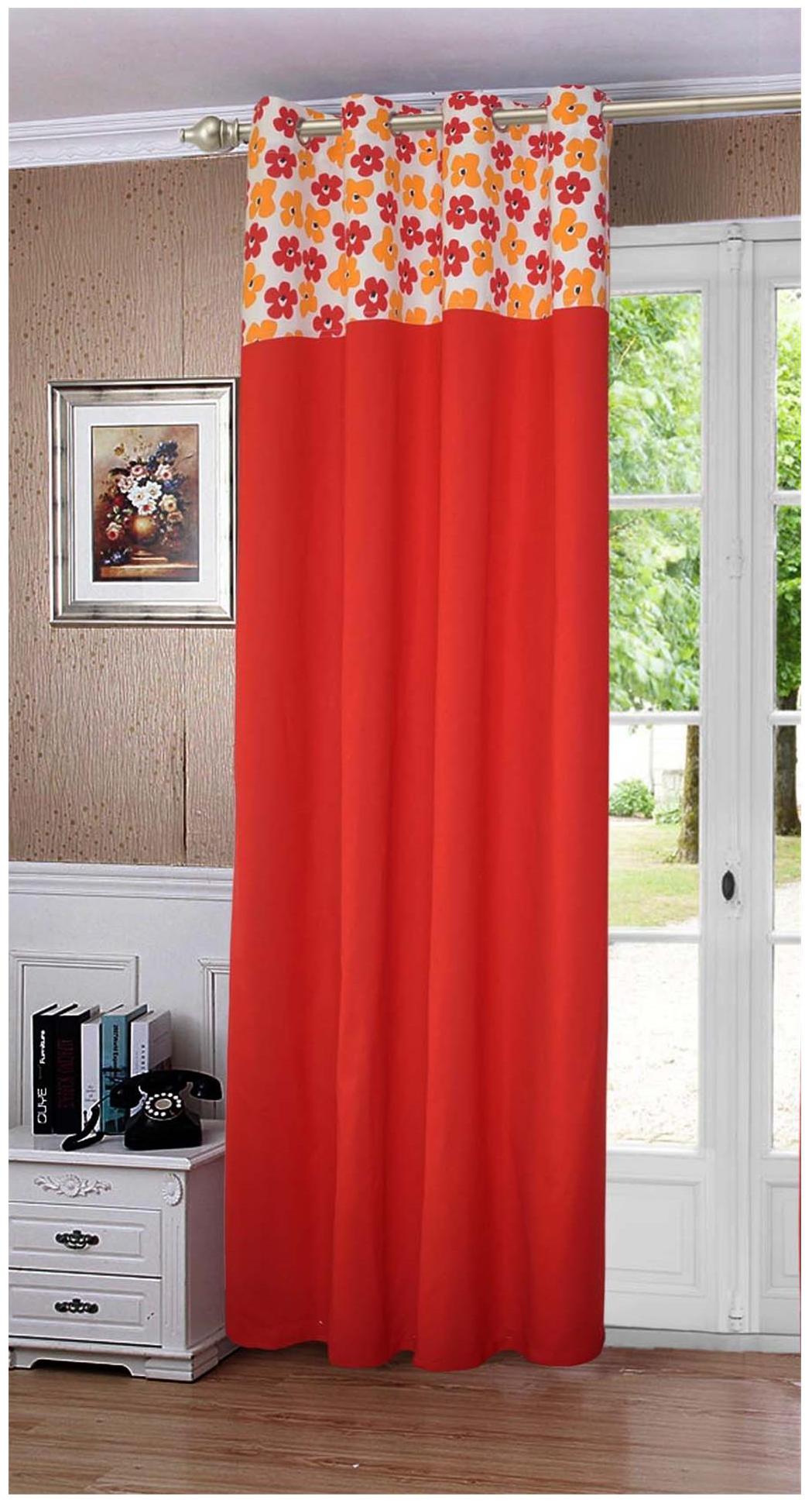 

Lushomes Basic Printed Bloomberry Cotton Curtains for Door (Single Pc)